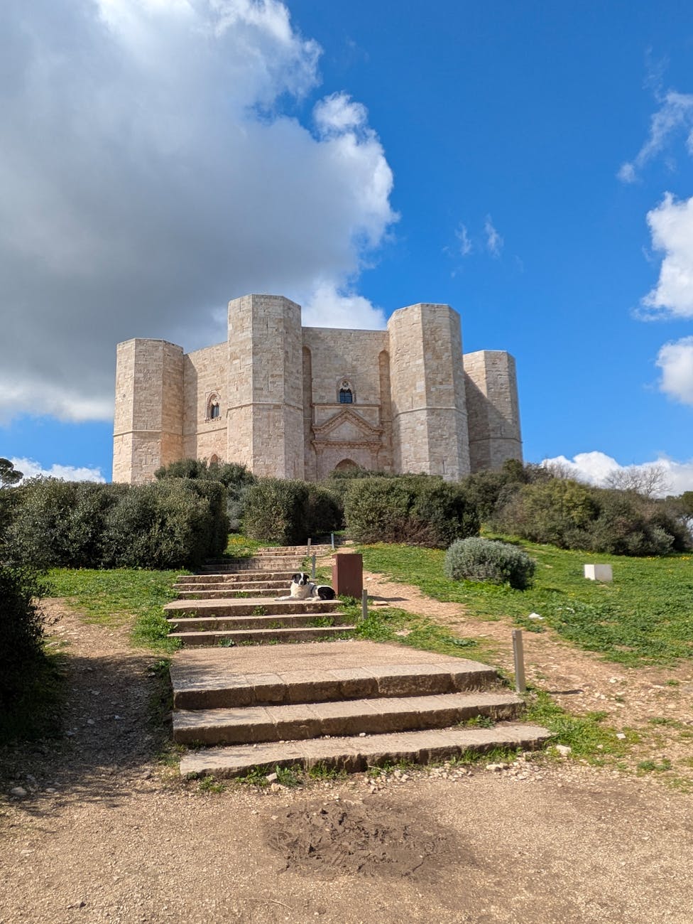 castle del monte against blue sky in italy